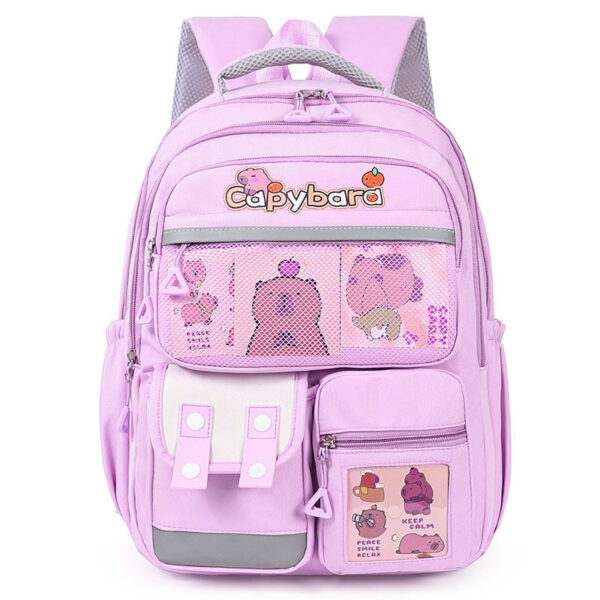 Sac à Dos Enfant Kawaii Capybara Marron – حقيبة ظهر للأطفال - Image 3